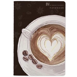 BV by Bruno Visconti Soft Touch A5 Notebook - Latte Art Cappuccino - lovely gift